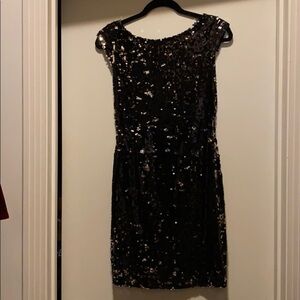 Black and Silver Sequin Dress